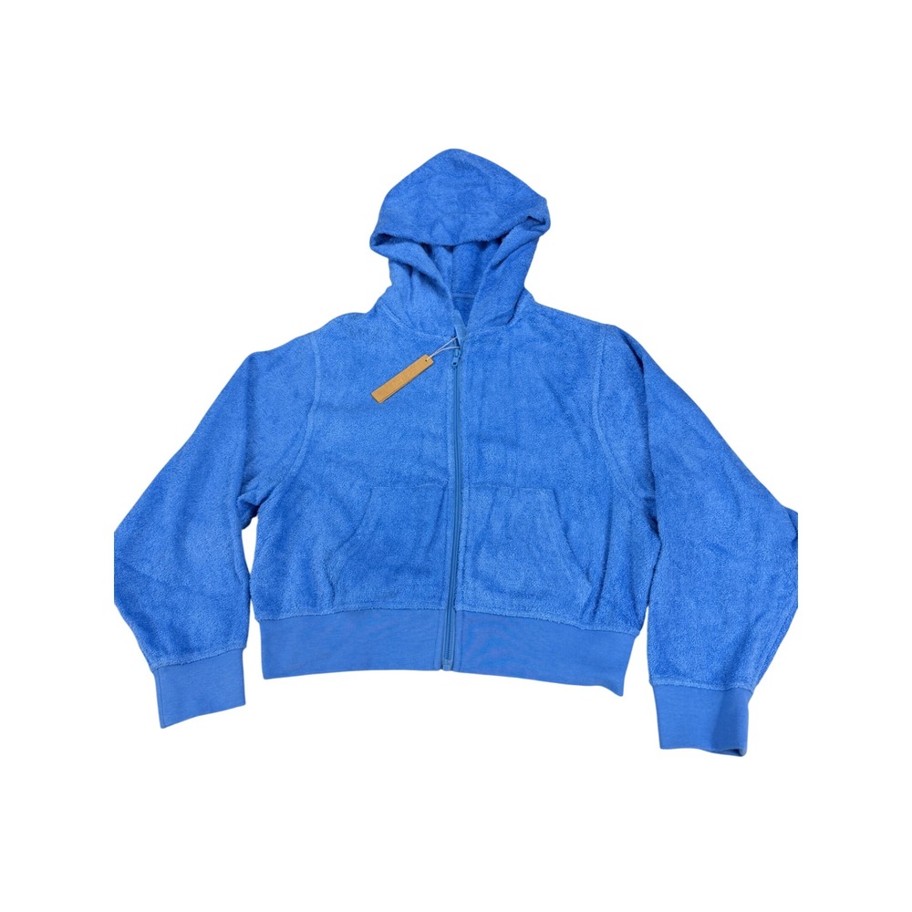 Skims Terry Cover-Ups Zip Up Hoodie Tide Blue Large MSRP $78